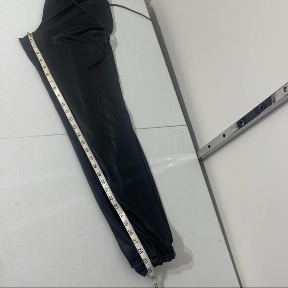 K too waxed fabric faux leather joggers pants L lg - Picture 14 of 16